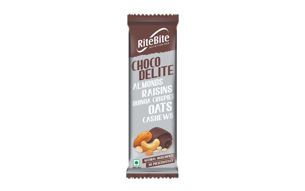 Ritebite Choco Delite Almonds Raisins Quinoa Crispies Oats Cashews   Pack  40 grams